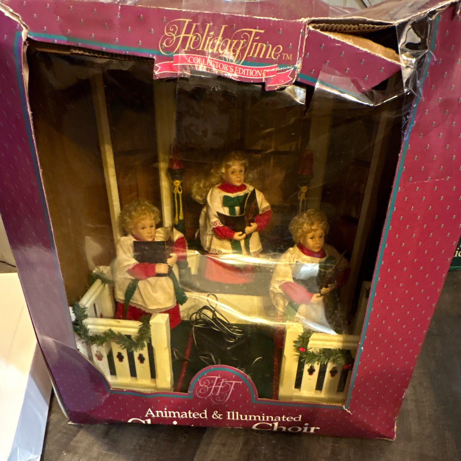 Holiday Time Animated Illuminated Musical Christmas Choir Figurine Boxed