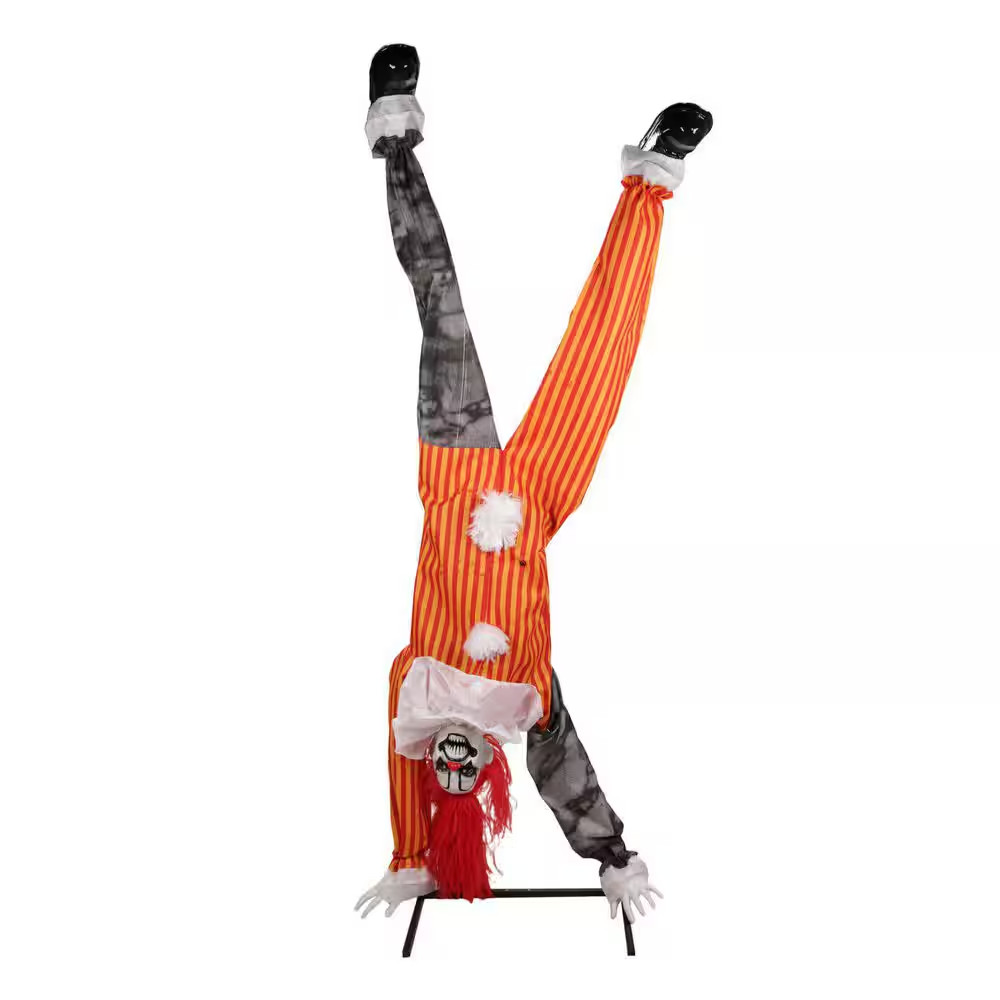 7.2 ft. LED Upside Down Clown Halloween Animatronic