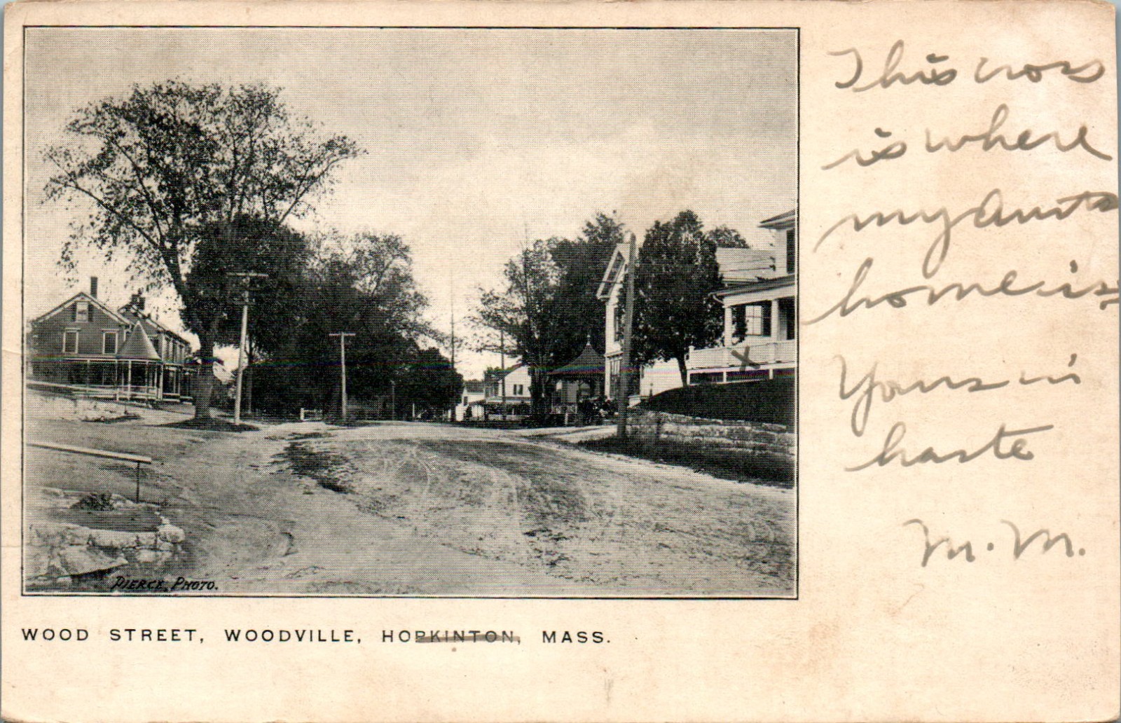 Wood Street, Woodville, Hopkinton, Massachusetts MA 1904 UDB Postcard