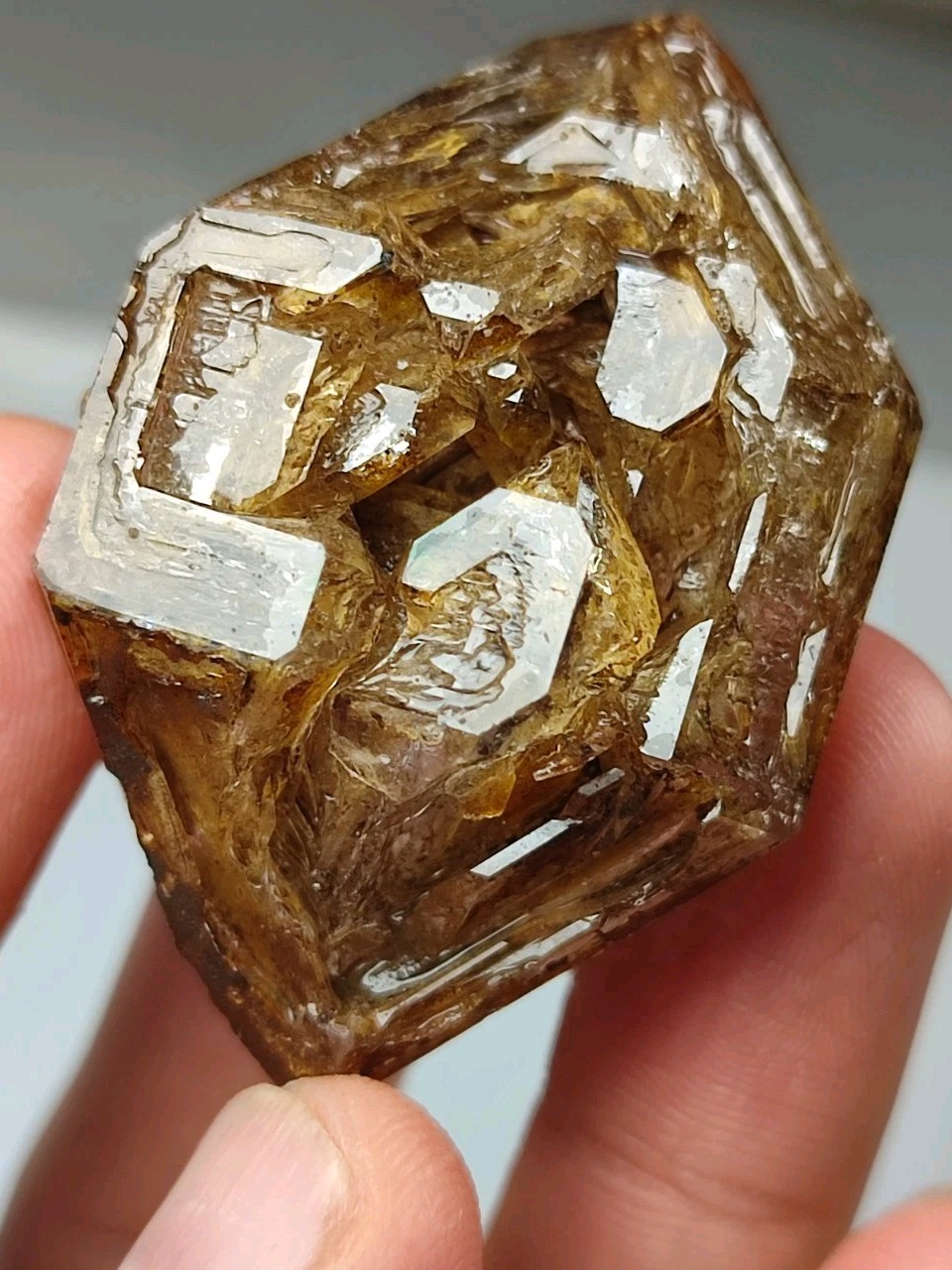 Window/Skeletal Quartz DT Crystal With Good Luster & Unique Skeletal Growth.
