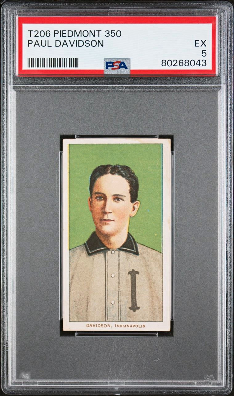 T206 Piedmont 350 Paul Davidson Baseball Tobacco Card PSA 5 EX