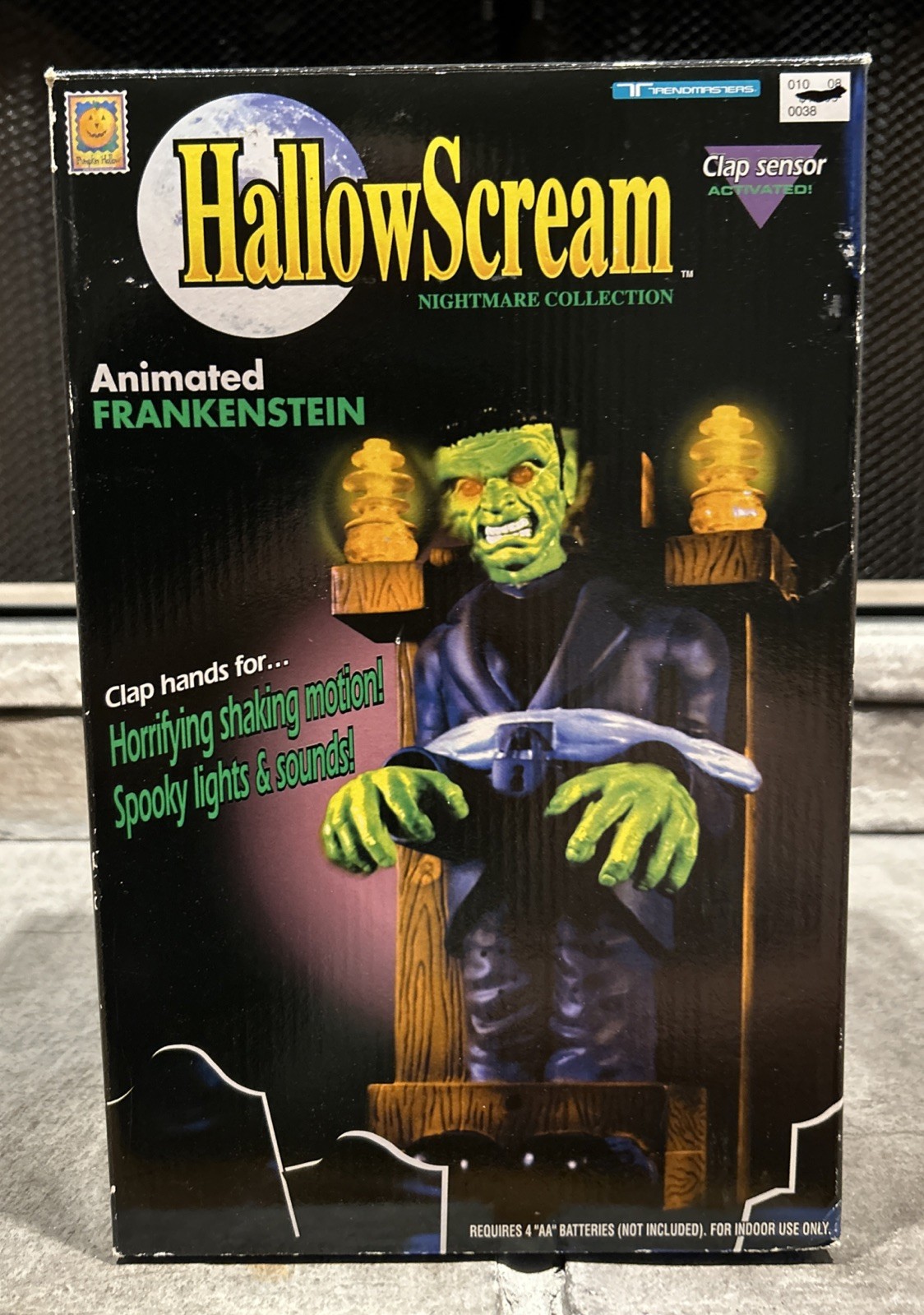 Vintage 1998 Trendmasters HallowScream Animated Frankenstein Clap Sensor NIB