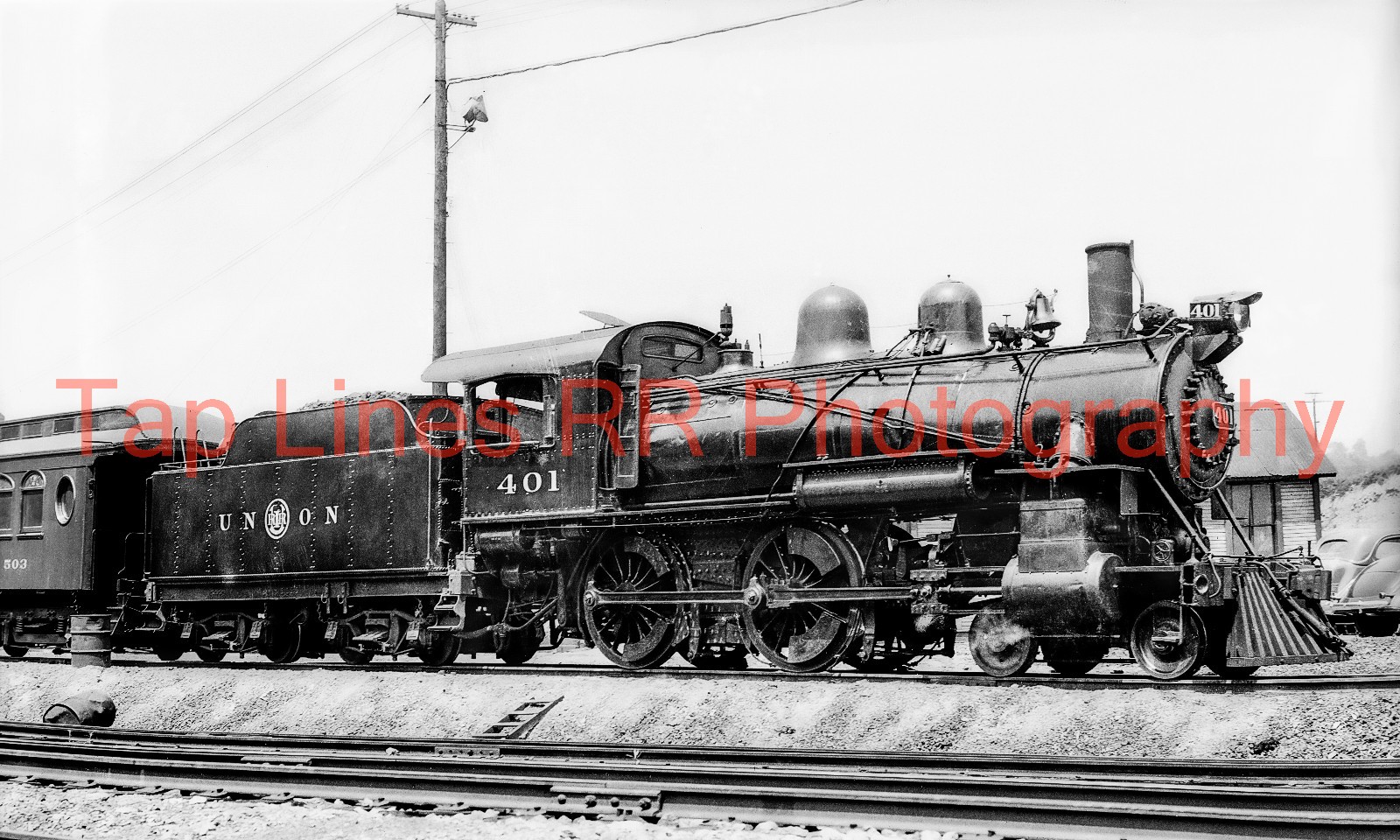 Union RR #401 4-4-0 Hall PA 7-8-1936 New 5x8 Photo
