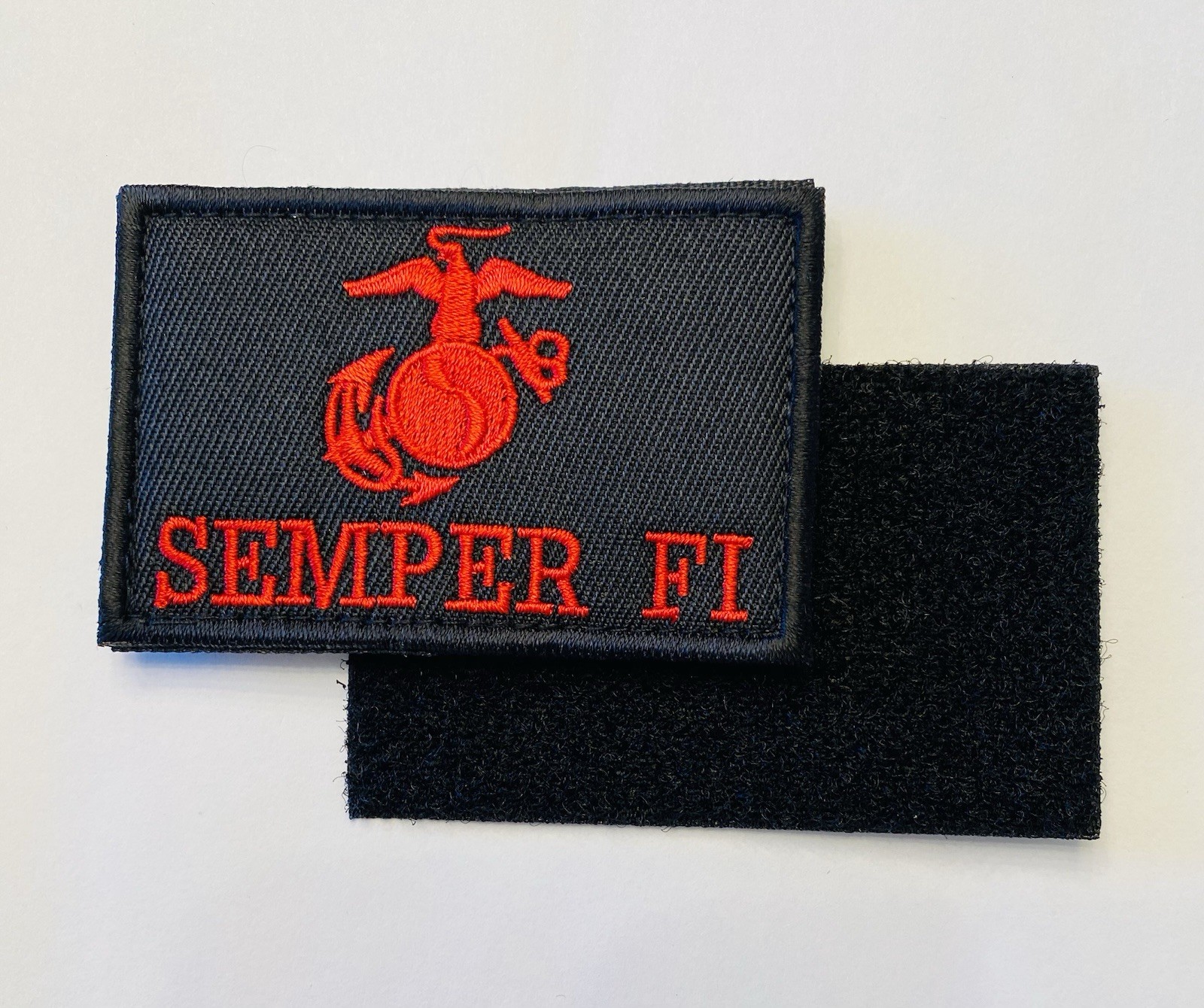 USMC MARINE CORPS SEMPER FI RED HOOK & LOOP EMBROIDERED  PATCH**FREE SHIPPING**