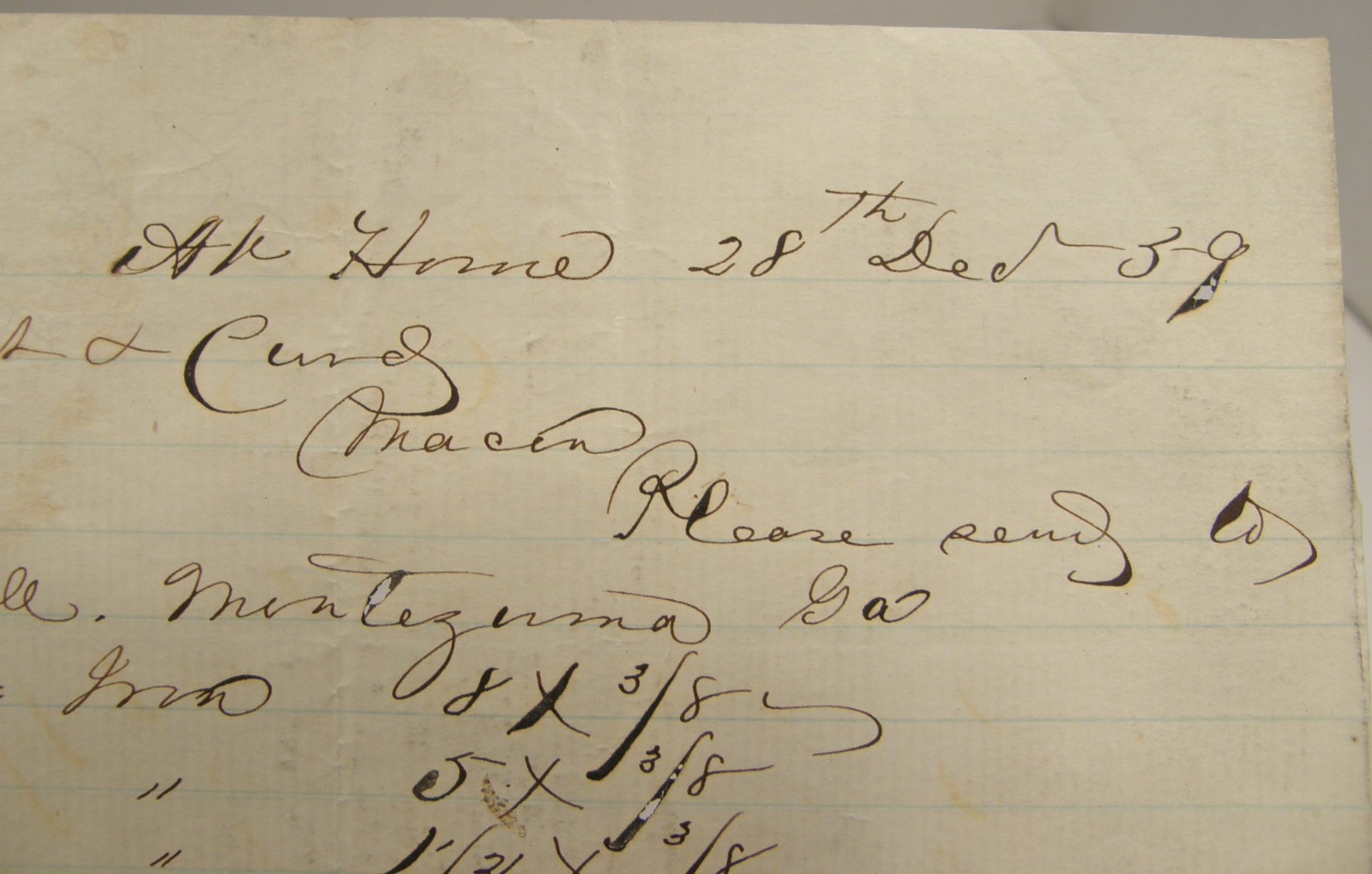 ANTIQUE 1859 LETTER SAMUEL EBENEZER BOTHWELL dooly county DRAYTON GEORGIA