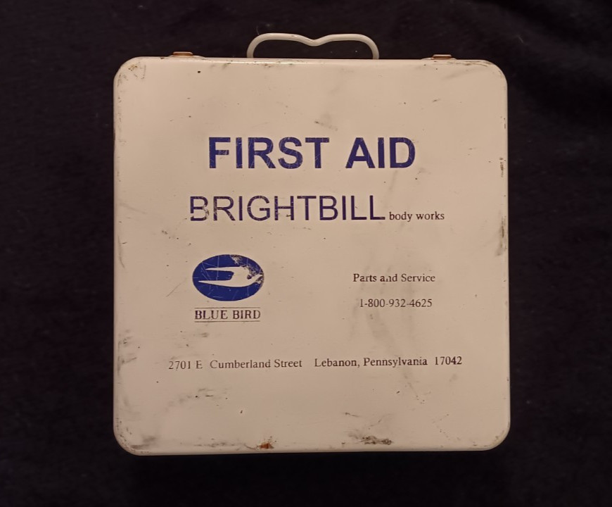 Vintage Emergency First Aid Brightbill Kit Blue Bird