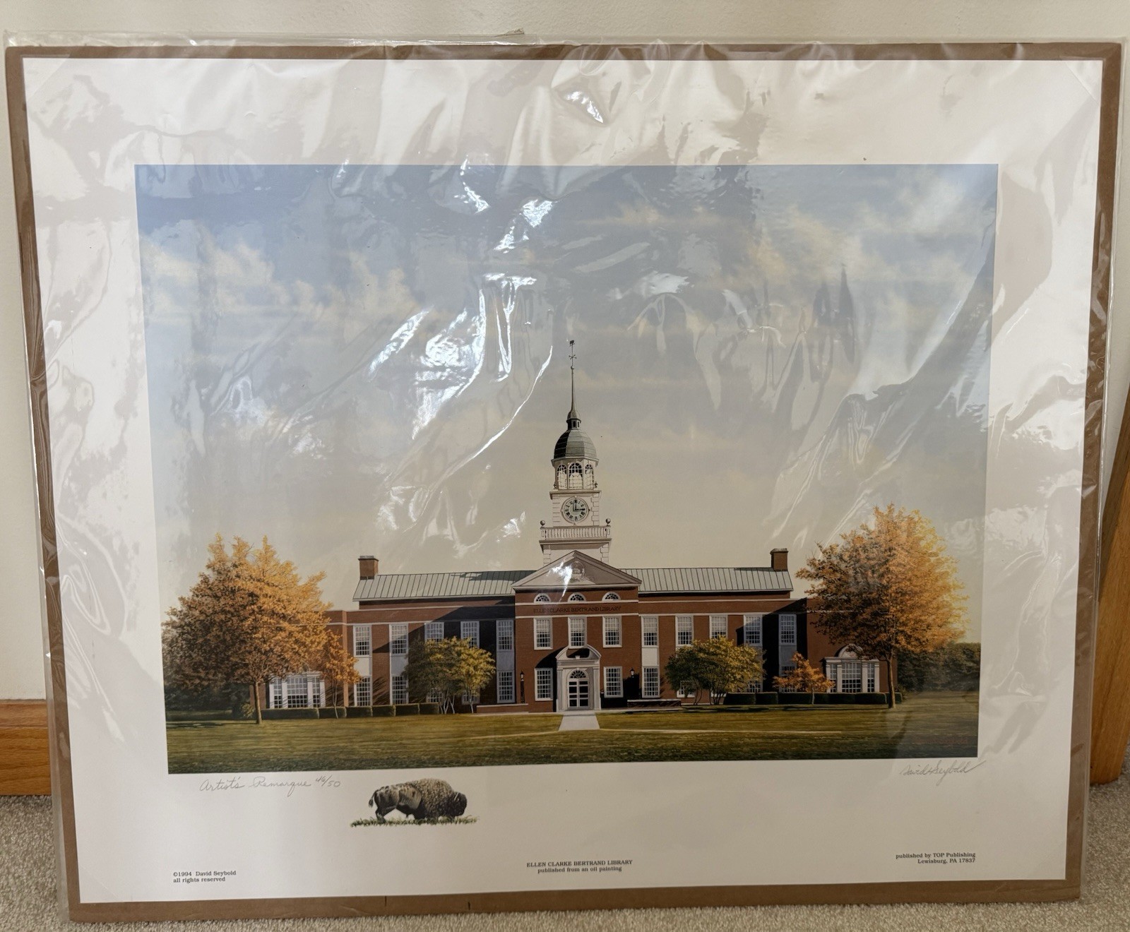 Bucknell University Bertrand Library David Seybold Signed 46/50 Remarque  Print
