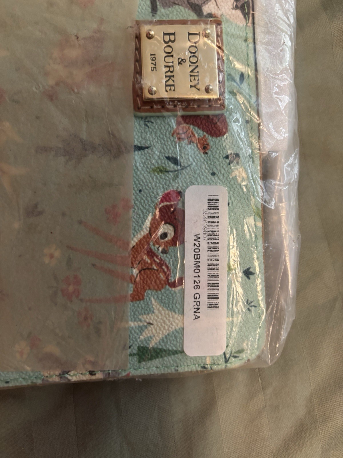 Disney Dooney & Bourke Bambi 20 Forest Friends Zip Wallet - NWT