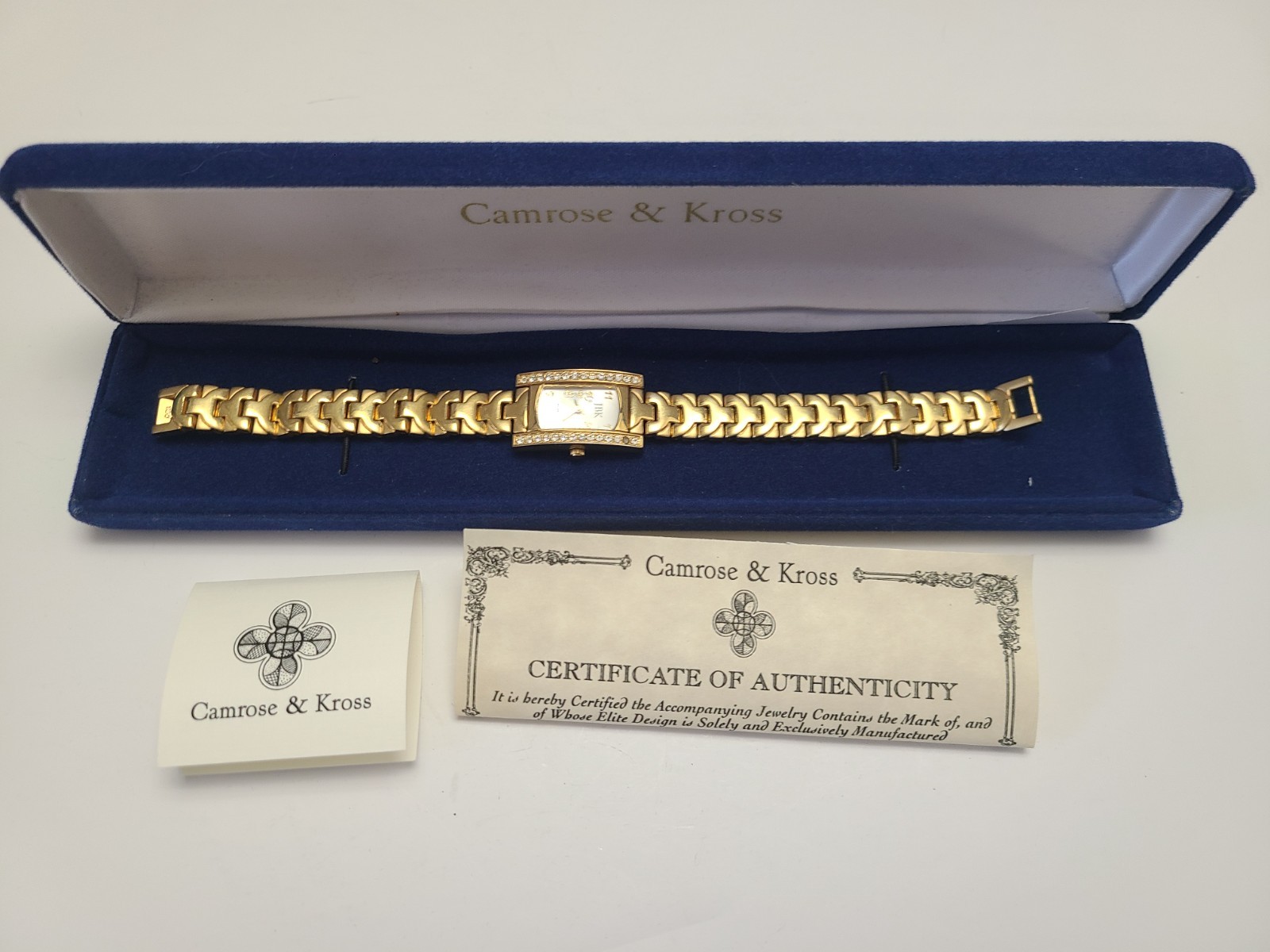 Vintage Jacqueline Kennedy Cartier Inspired Goldtone Watch With Box