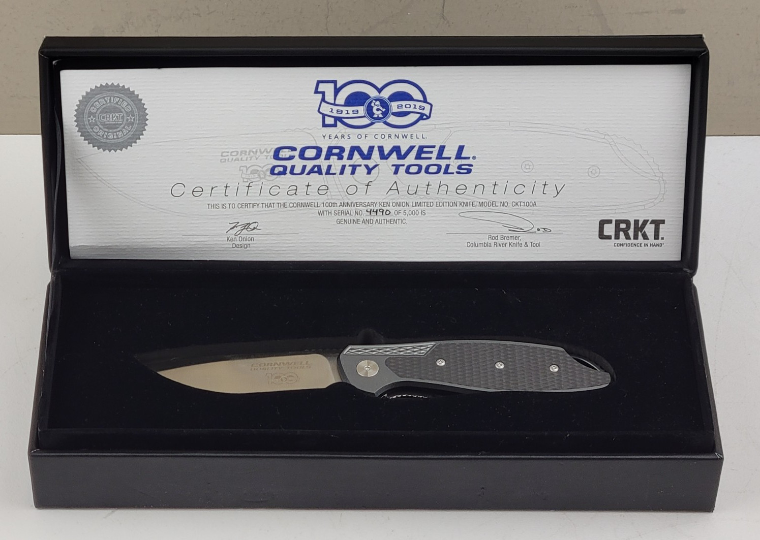 CRKT Ken Onion Design CKT100A Cornwell Tools 100th Anniversary Folding Knife