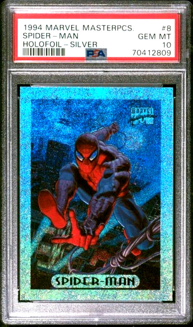 1994 MARVEL MASTERPIECES SPIDER-MAN SILVER HOLOFOIL PSA 10 90\'s VINTAGE LOW POP