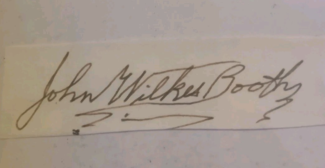 John Wilkes Booth signed autograph cut  