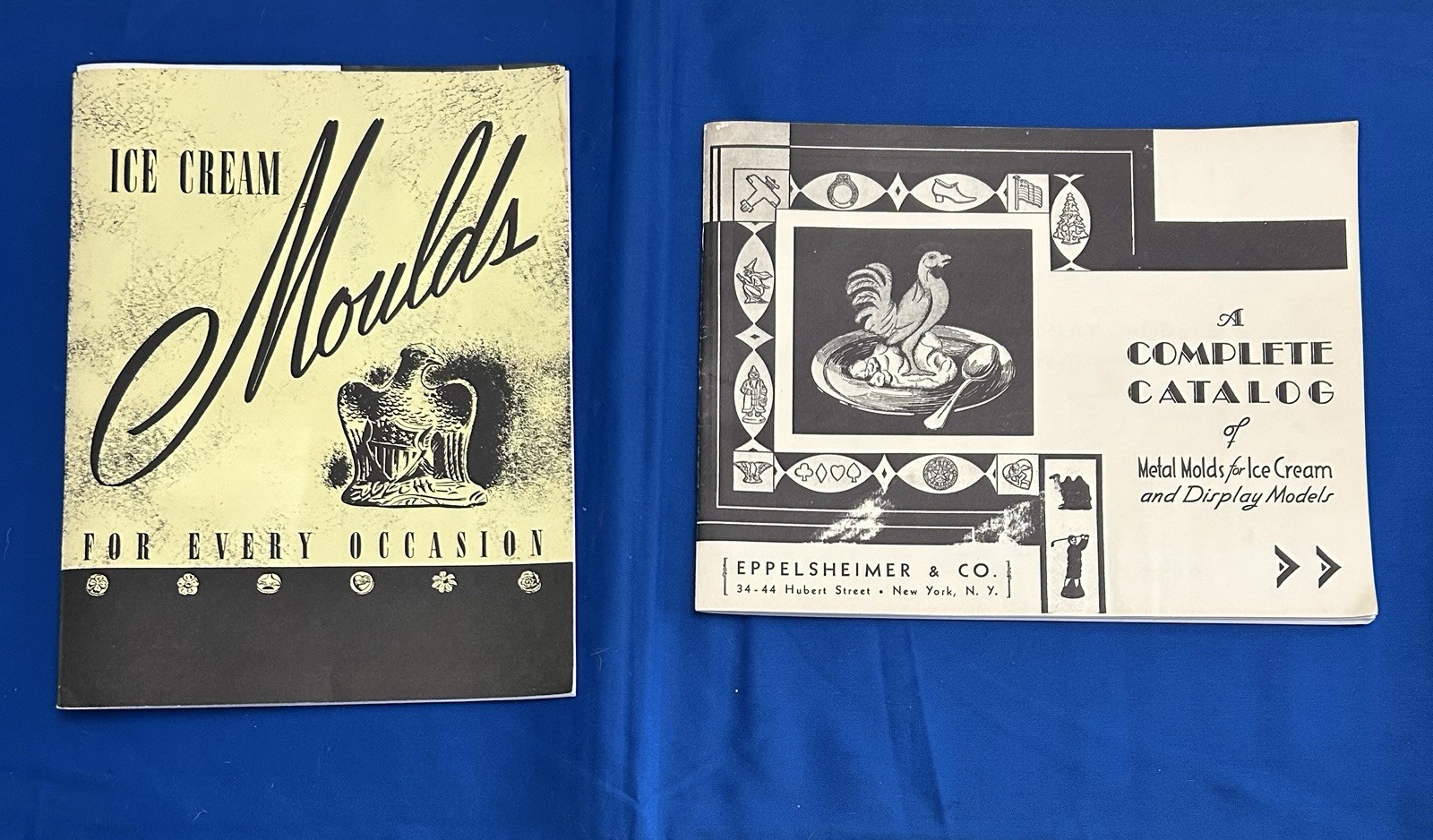 2 Vintage KRAUSS and EPPELSHEIMER ICE CREAM MOLDS CATALOGS c1940s