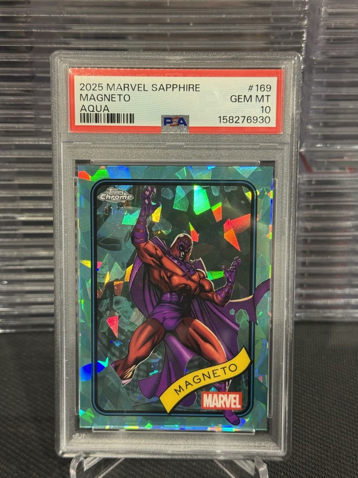Magneto PSA 10 Topps Chrome Marvel Sapphire Aqua /75 X-Men 