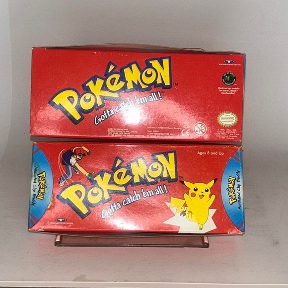 Vintage Original 1999 Pokemon Pikachu Keychain Watch Open Box Untested