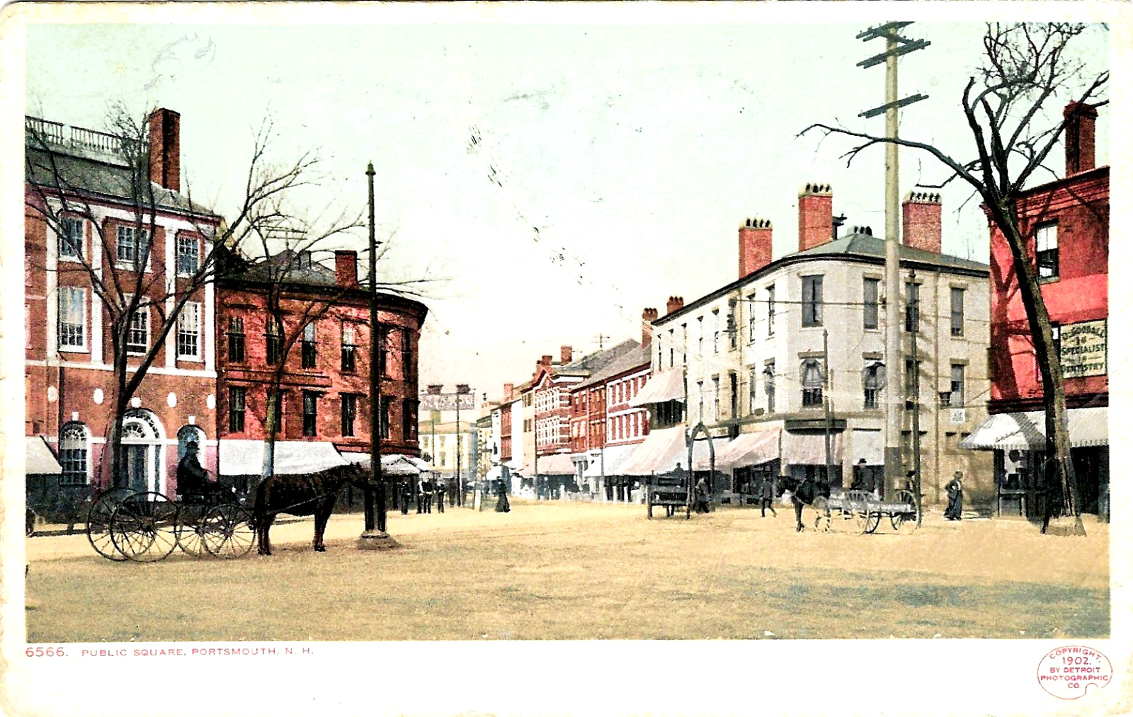 Portsmouth NH 1902 around Public Square
