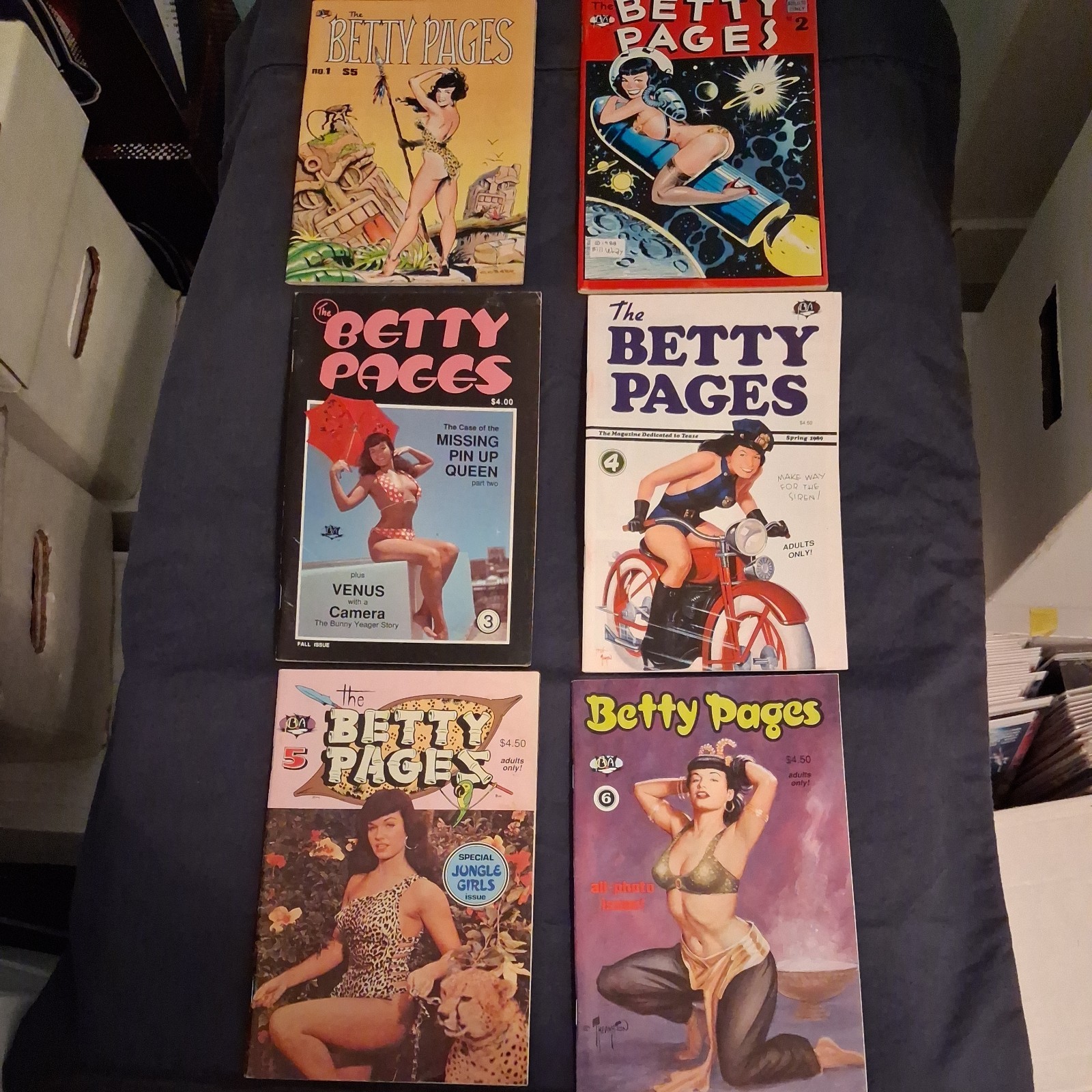 THE BETTY PAGES #1-6 COMPLETE SET Bill Ward Bunny Yeager Irving Klaw 1990 +