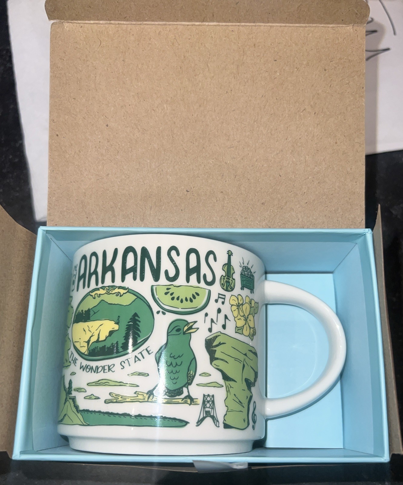 Starbucks Been There Series Arkansas Mug, 14 oz New w/ Original Box Across Globe