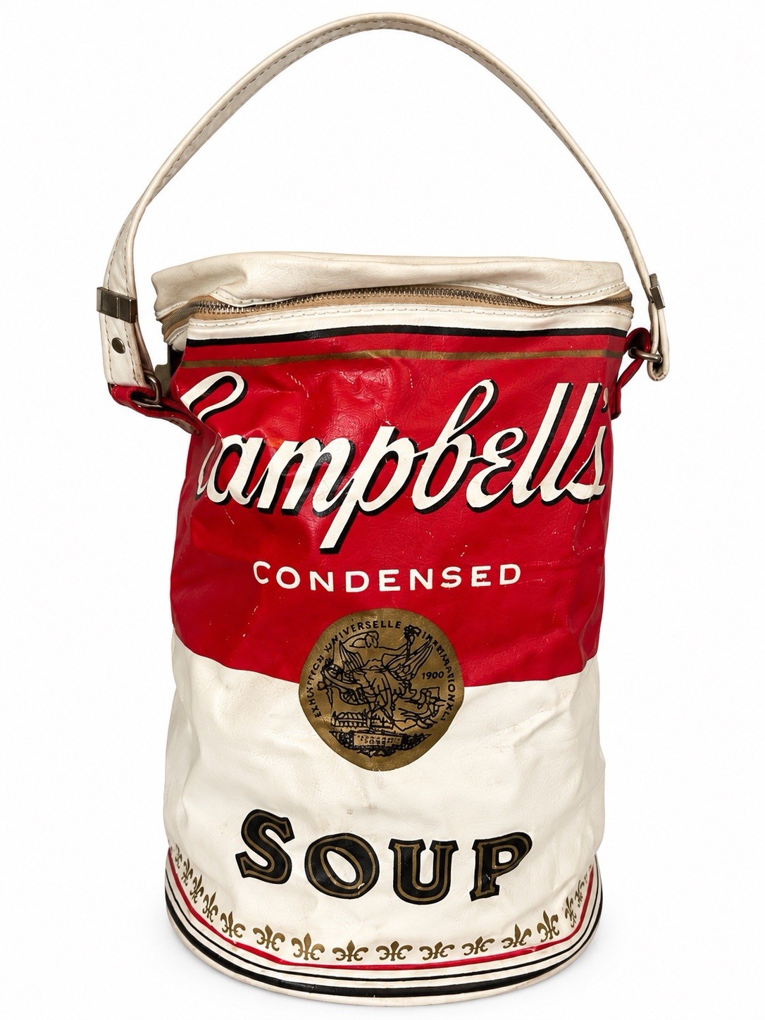 Vintage 70s Campbell's Soup Can Vinyl Cooler Tote Bag MCM Pop Bearse Mfg 12”