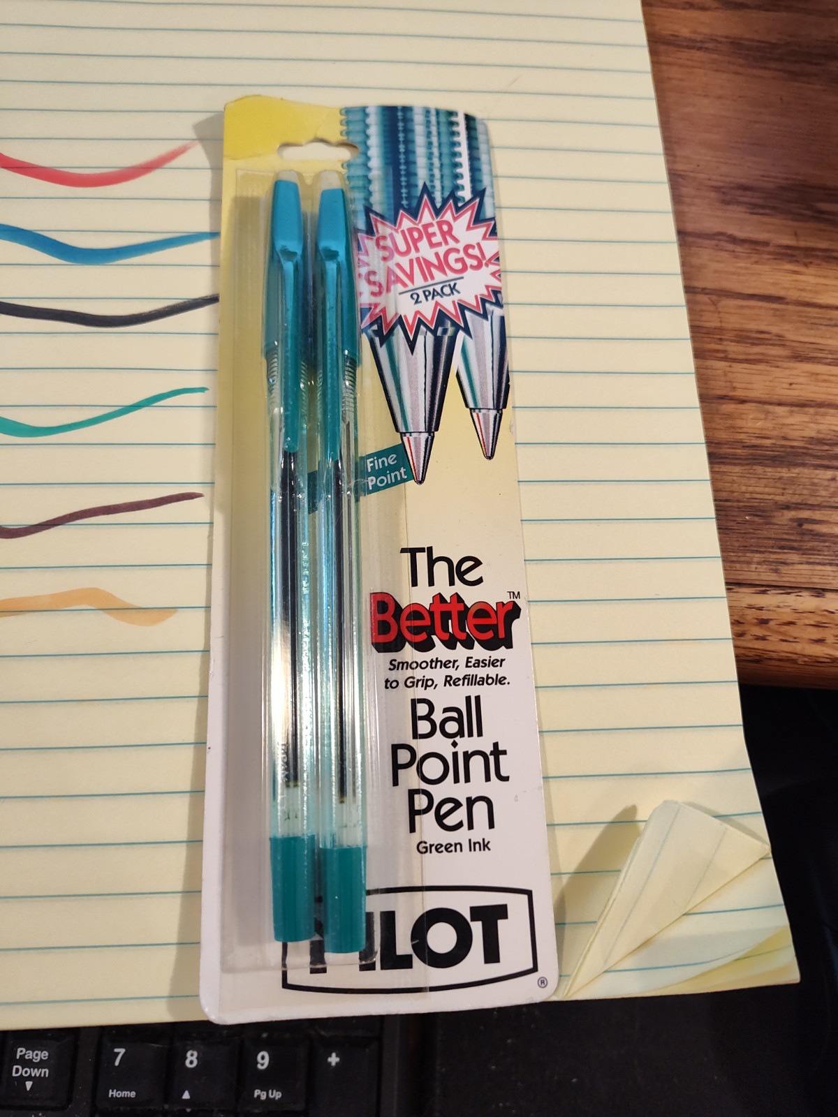 VTG Pilot The Better Ball Point Pen 2 Pack GREEN Medium Point BP-178 NEW