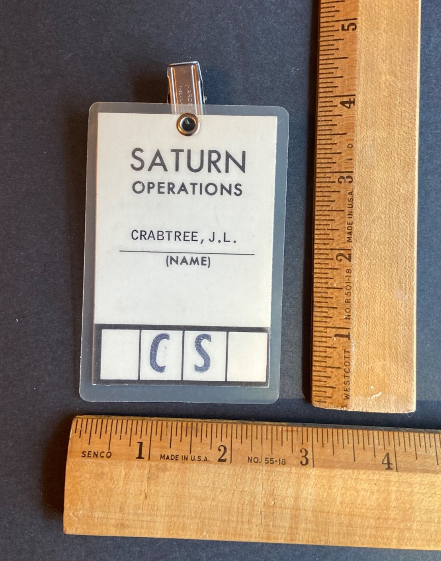 Original 1960-70s NASA APOLLO SATURN OPERATIONS Employee Access Badge #5989