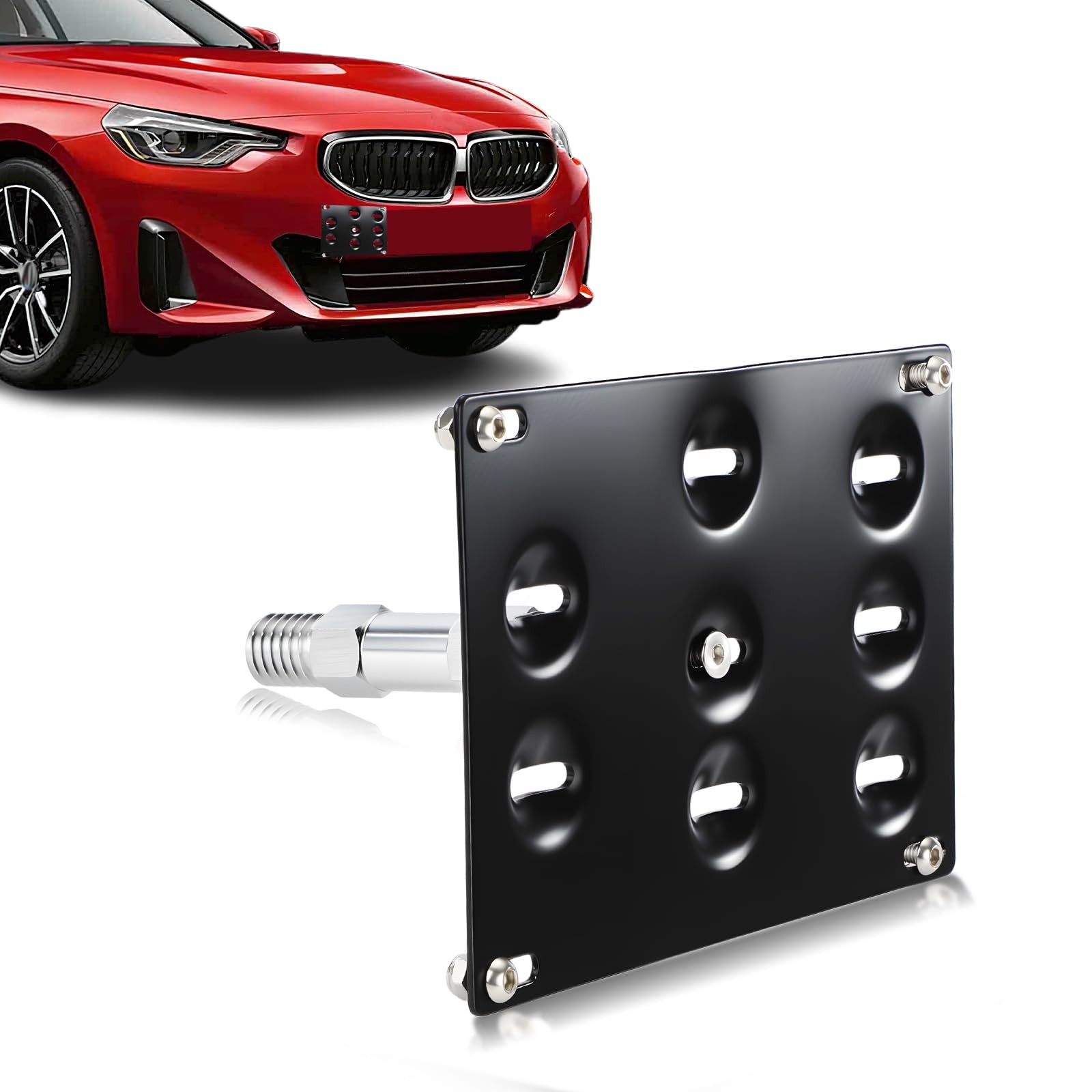 Front Tow Hook License Plate Mount Bracket Fit for BMW 2 3 4 5 Series