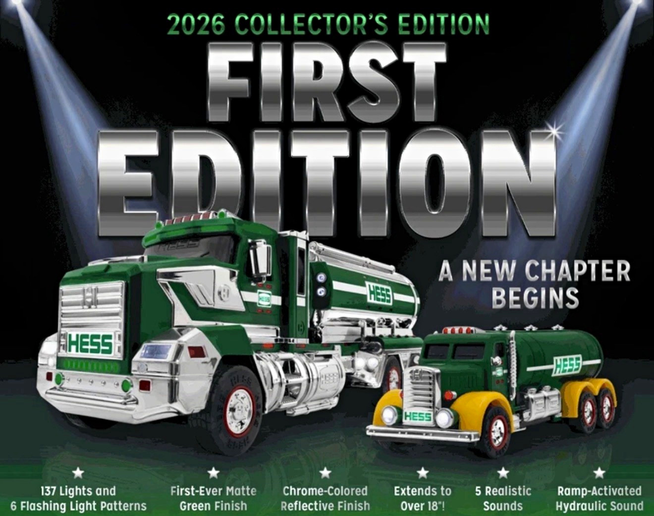 Hess 2026 Collector\'s Edition First Edition Truck Set Gas & Oil Green/Silver