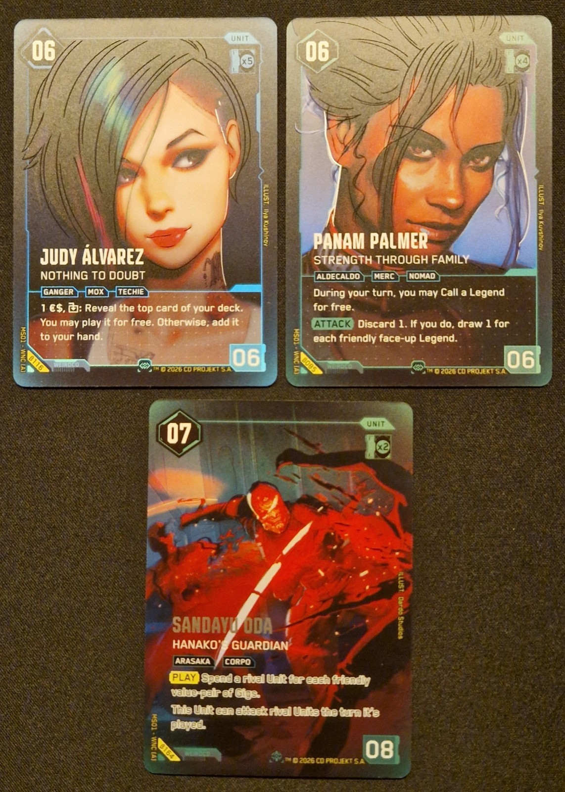 CYBERPUNK 2077 TCG BETA LOT- 2 BETA Secret Rare 1 BETA Iconic Rare