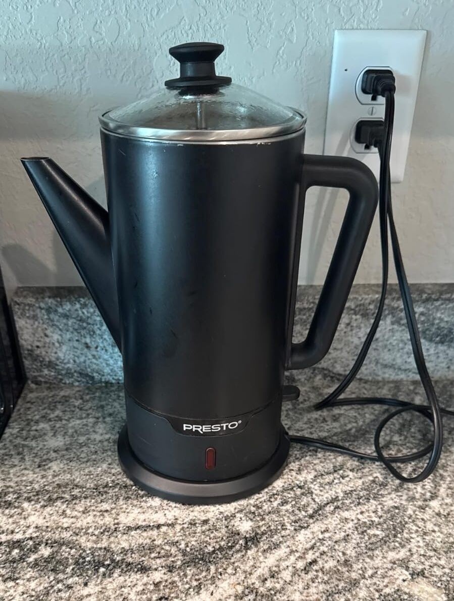 Presto 02815 Black Stainless Steel 12-Cup Cordless Coffee Percolator