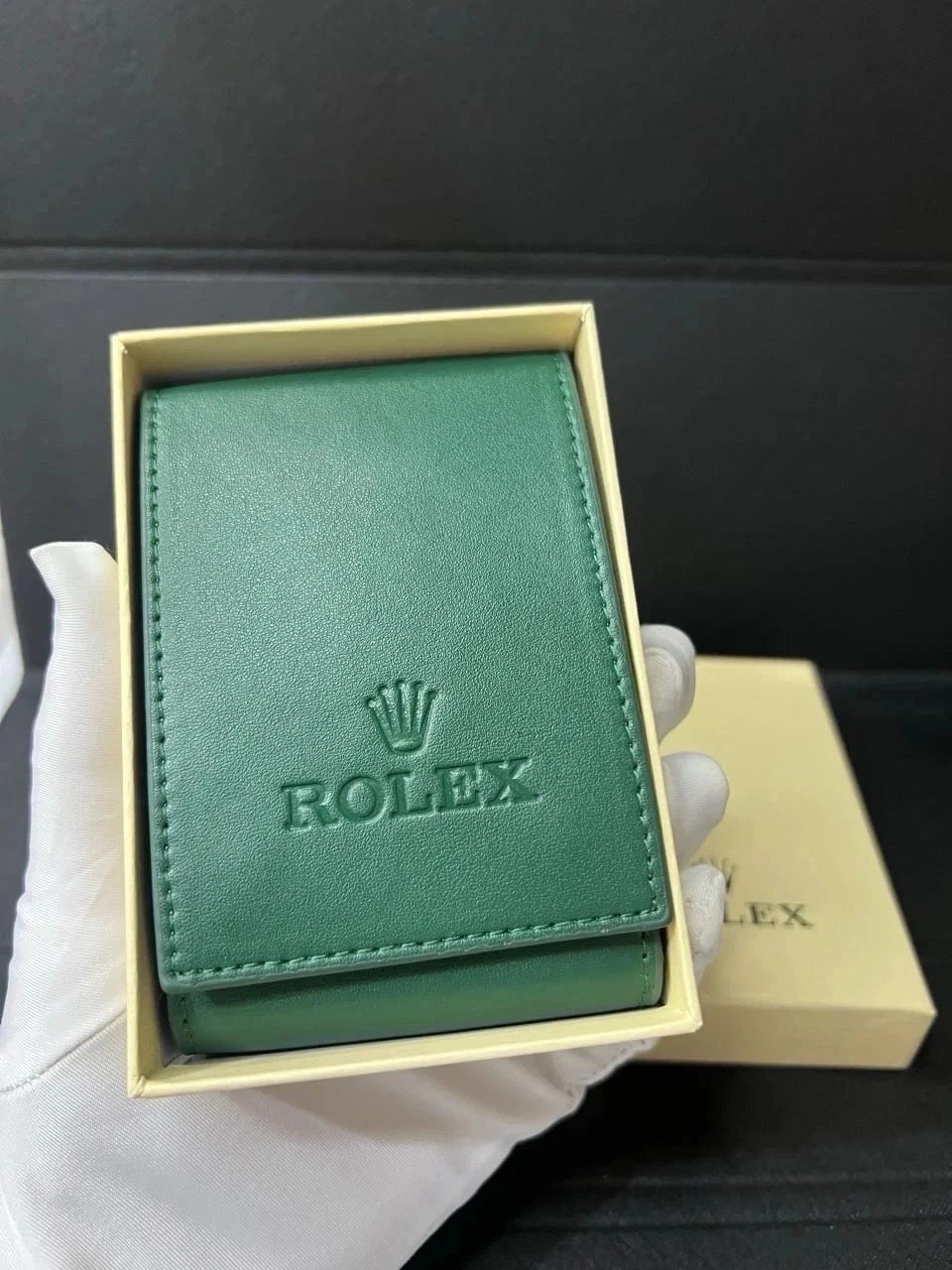 Rolex Watch Case Leather Travel Pouch Service Center Premium