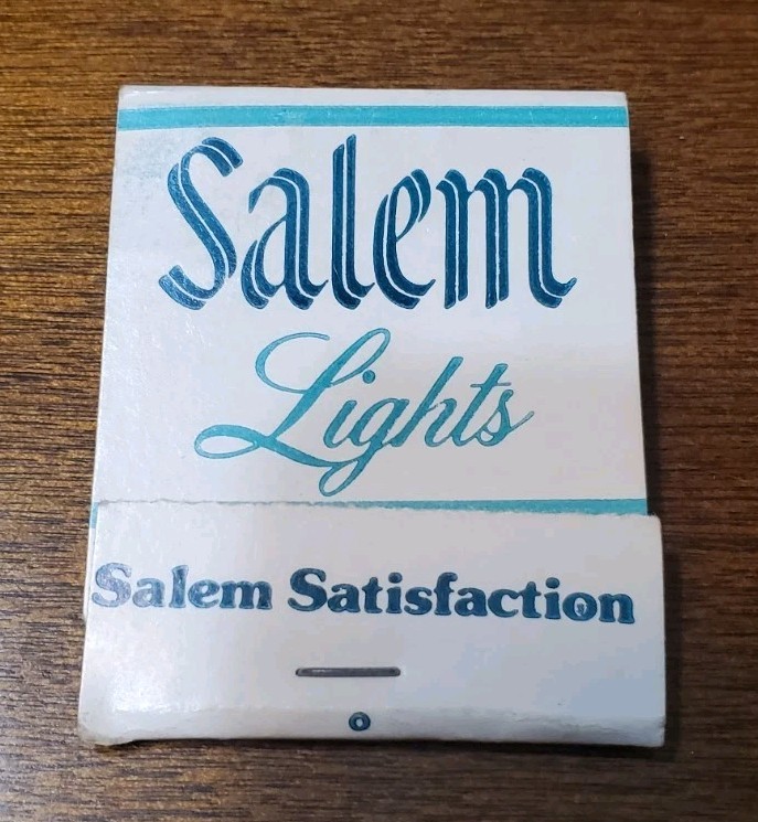 Vintage 80s Salem Lights Menthol Satisfaction Matchbook Unstruck
