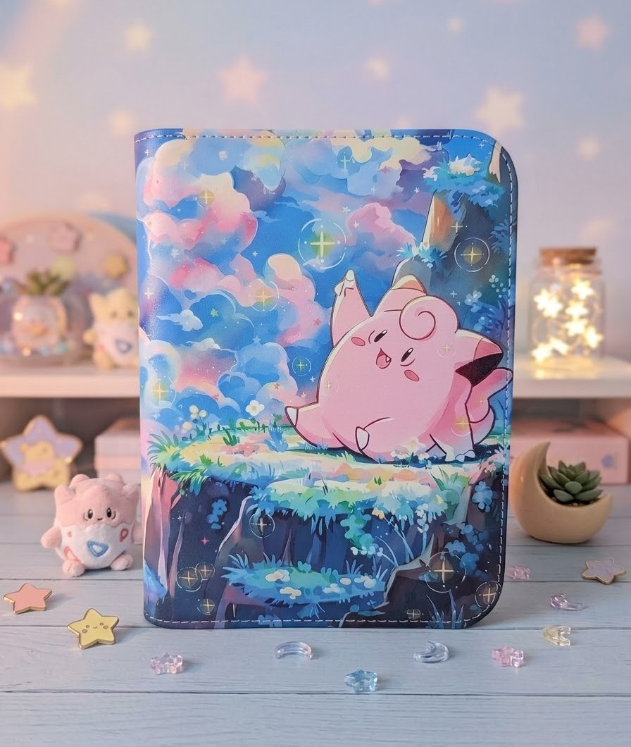 Pokemon Card Premium Binder Clefairy Jirachi Album 4 pocket 160 cards TCG Green