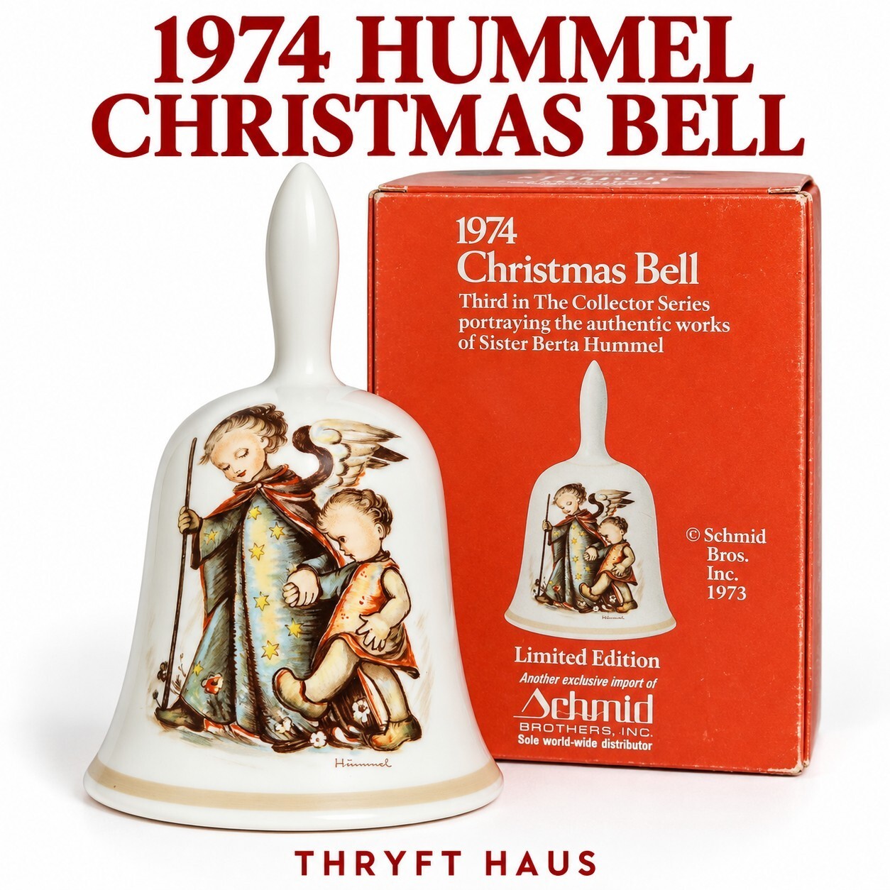 1974 Hummel Christmas Bell Limited Edition Porcelain Bell
