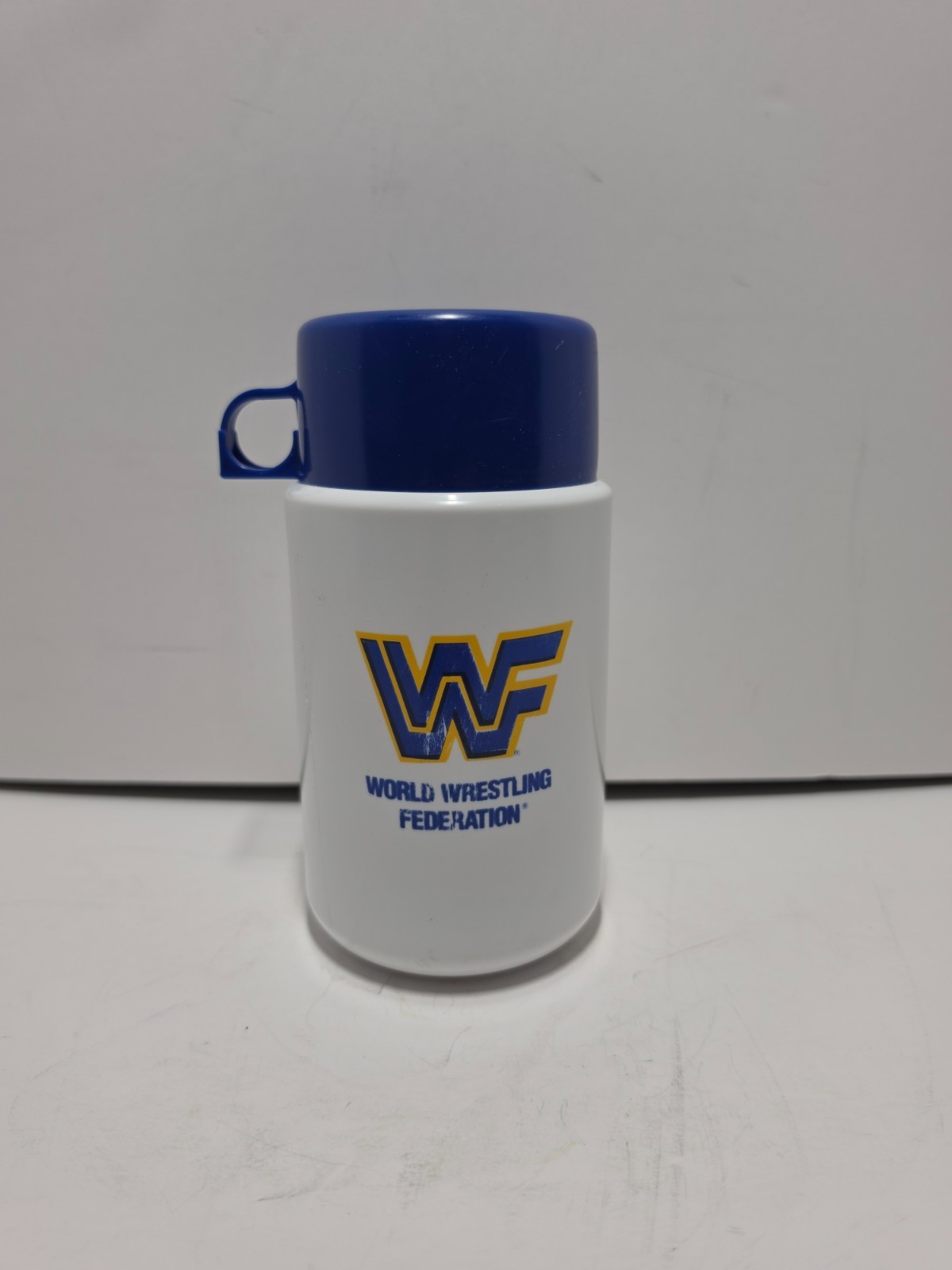 Vintage WWF World Wrestling Federation WWE Thermos Blue #3700 1989