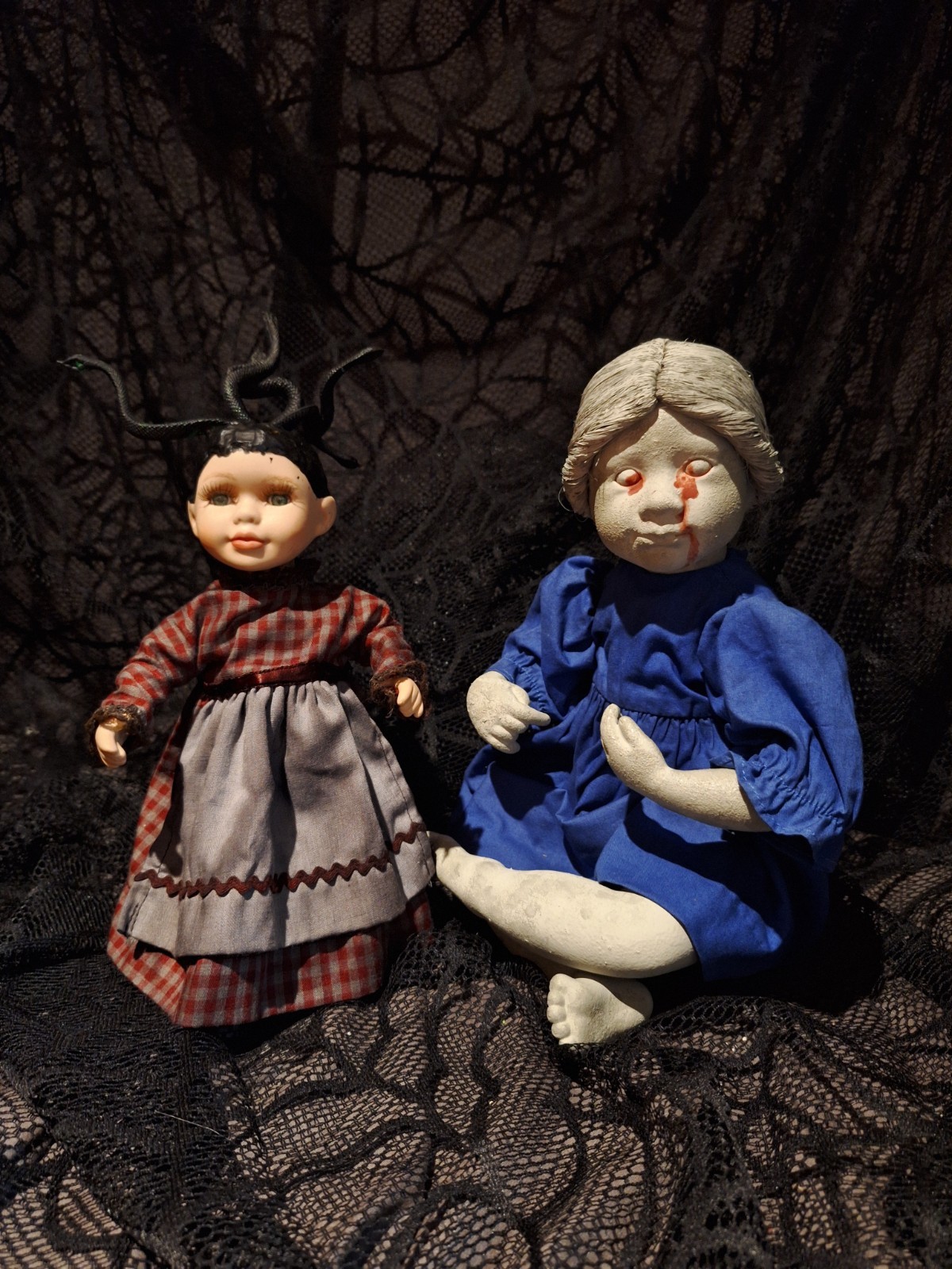 OOAK Creepy Doll With Child Halloween Prop Handmade