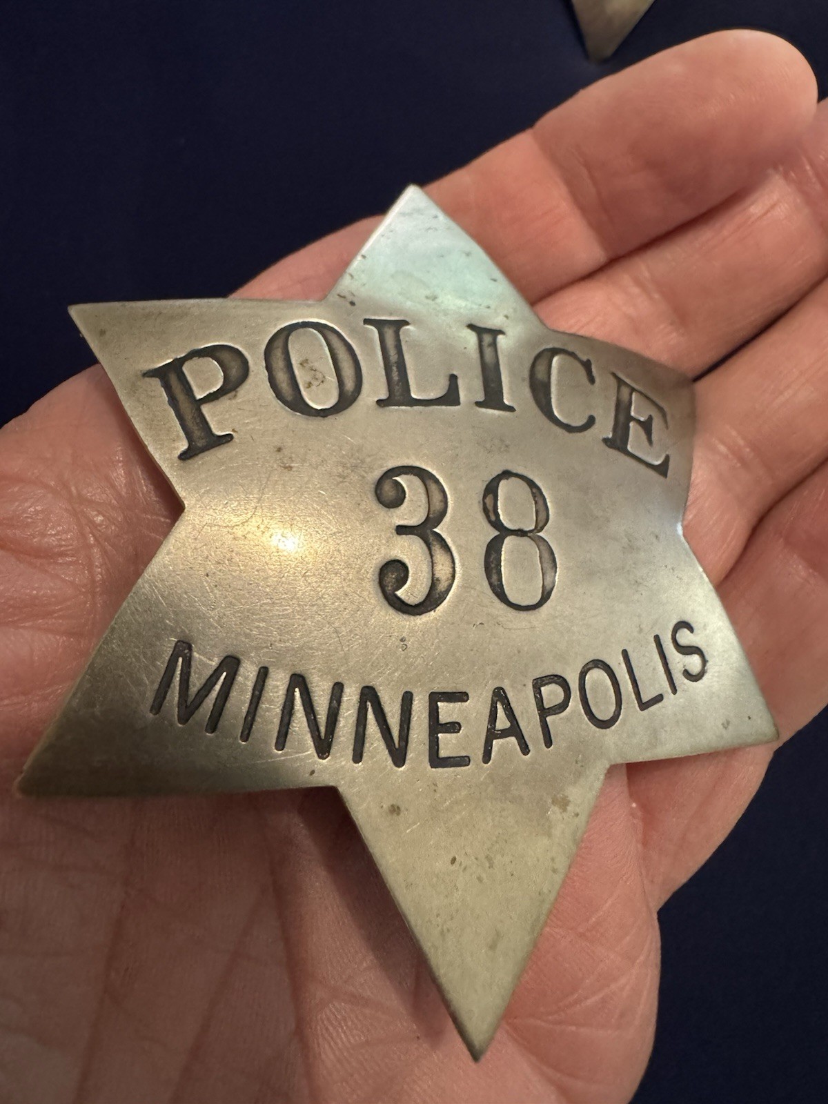Antique Minneapolis Minnesota Large Pie Plate Star Badge