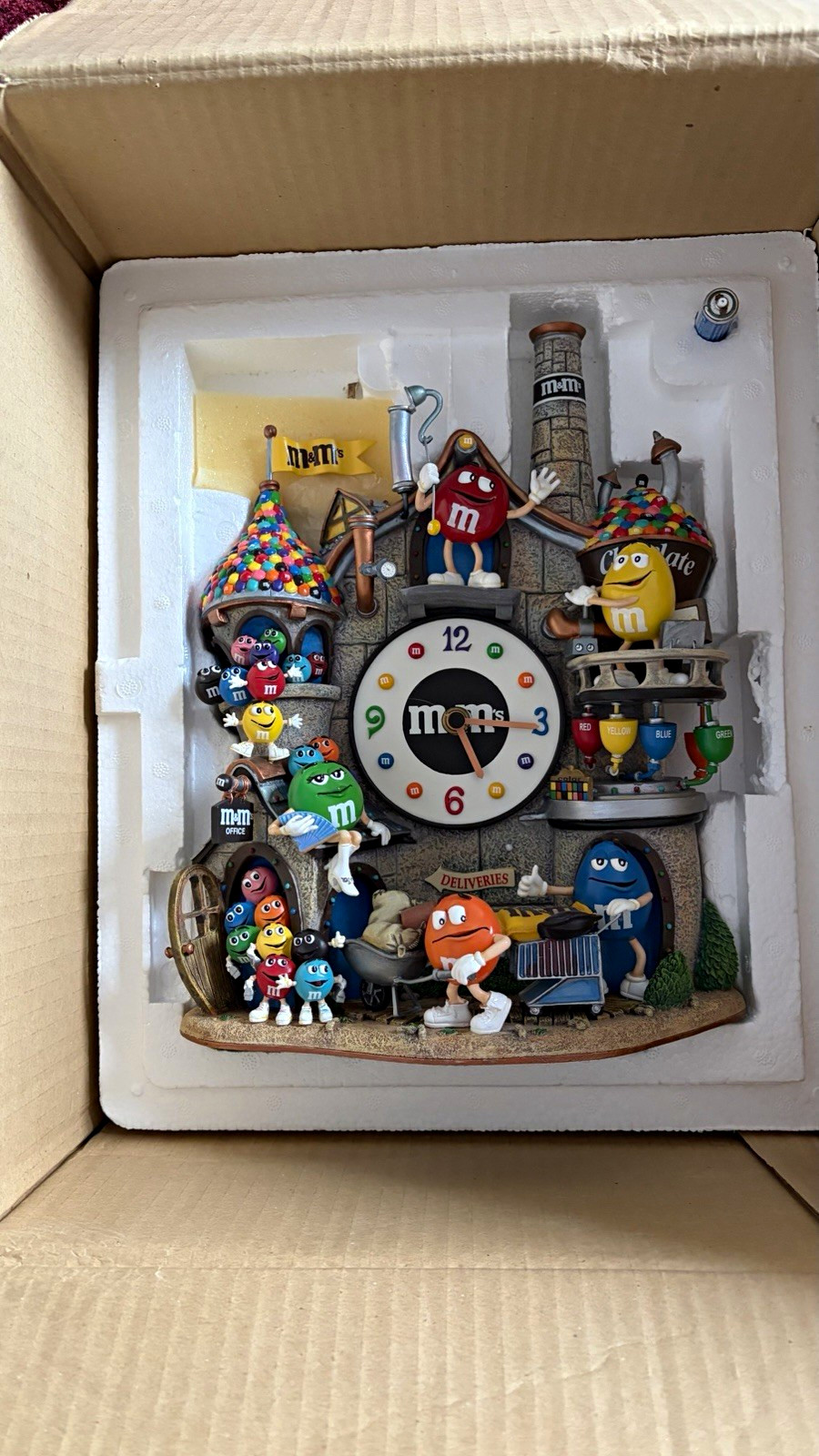 Danbury Mint M&M\'s Collector Desk Clock Analog Multicolor Resin Battery Arabic