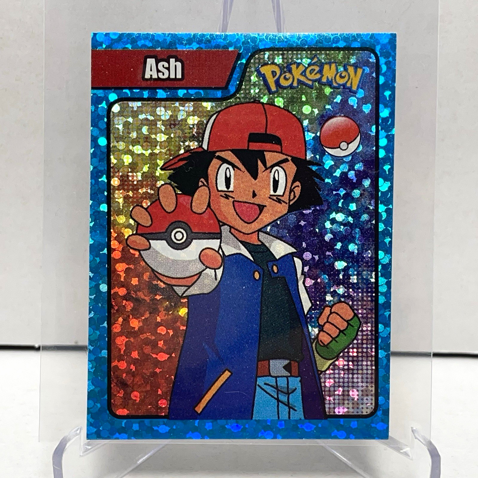 Pokémon Ash 1995 Em18 Hologram Sticker Spanish