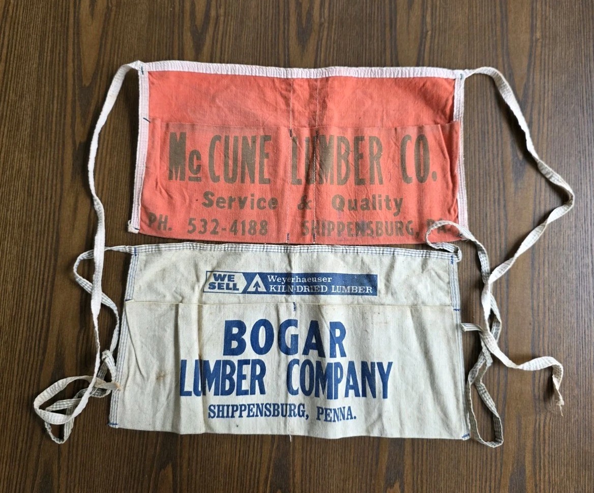 2 Vintage Cloth Canvas Nail Apron Pennsylvania 