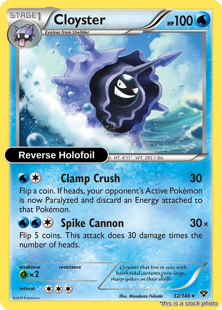 Cloyster : XY Reverse Holofoil - 32/146 Heavily Played