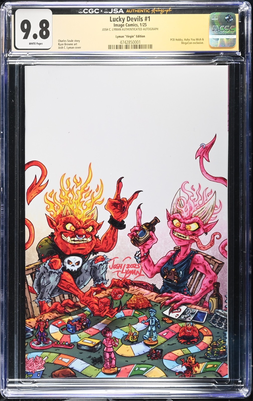 LUCKY DEVILS #1 2025 Image CGC x JSA 9.8 MegaCon J. LYMAN VIRGIN Variant LTD 500