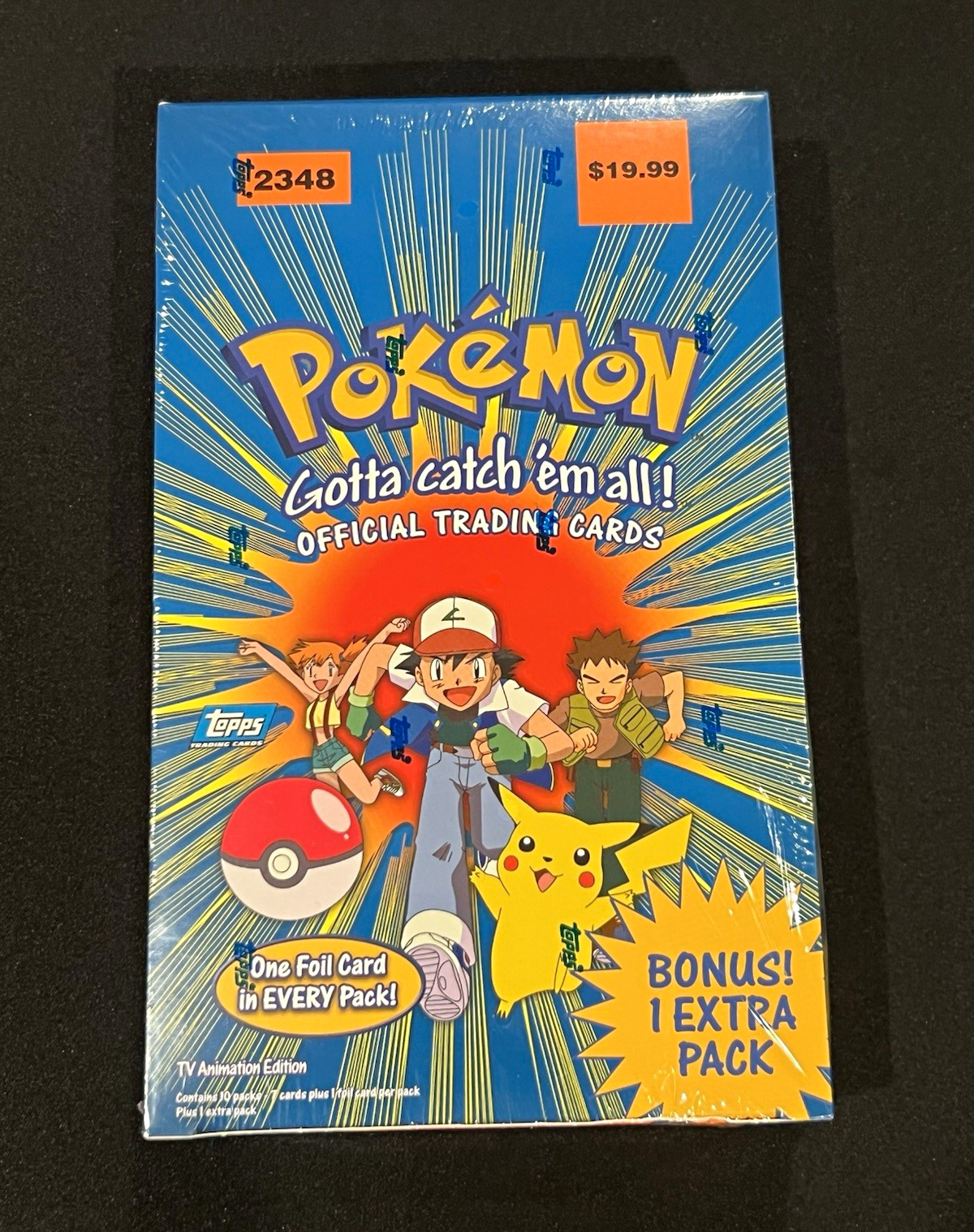 Topps Pokémon TV Animation Edition Trading Cards SEALED Box 1999 Series 1 Blue