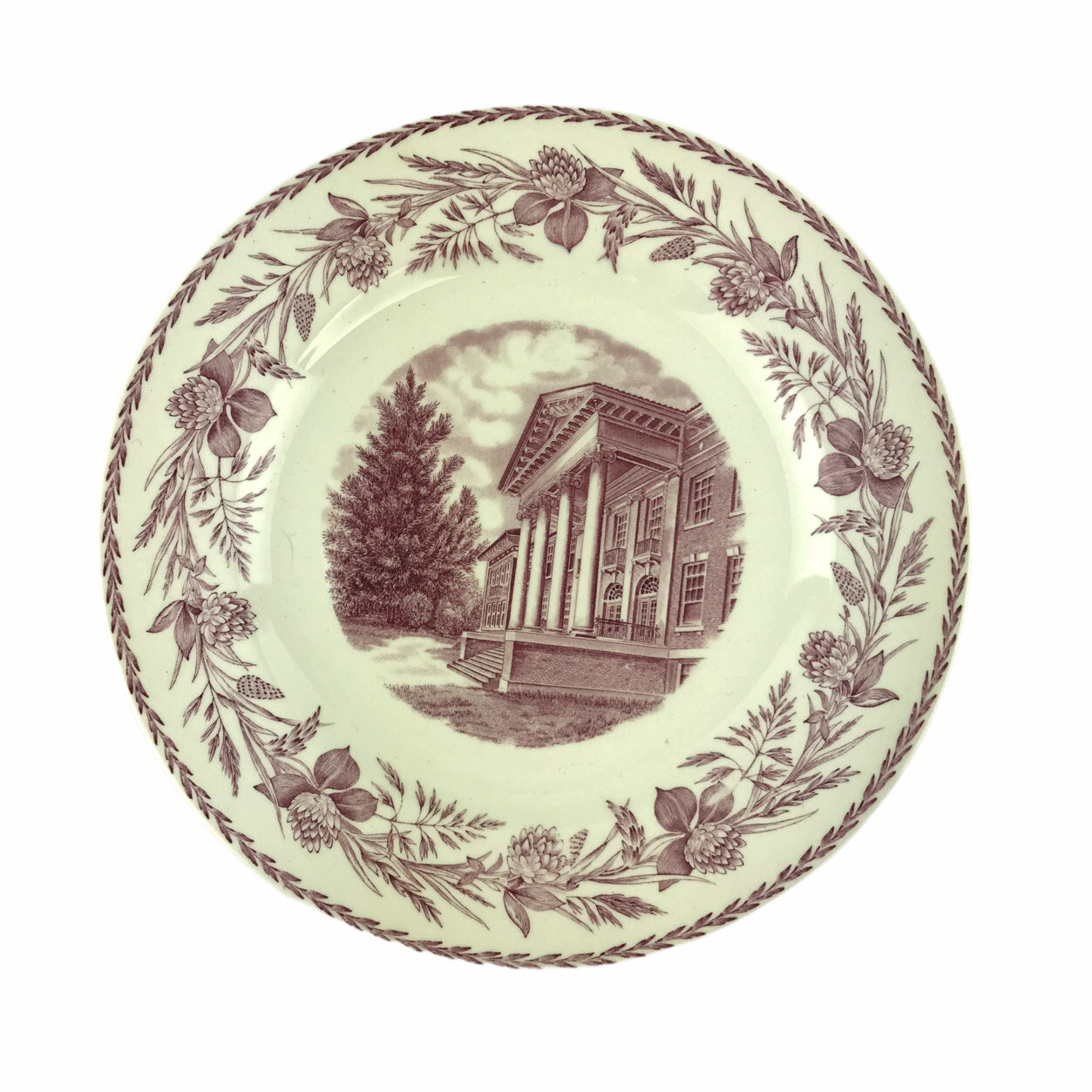 Wedgwood Cedar Crest College Plate Administration Building Red Transferware 10