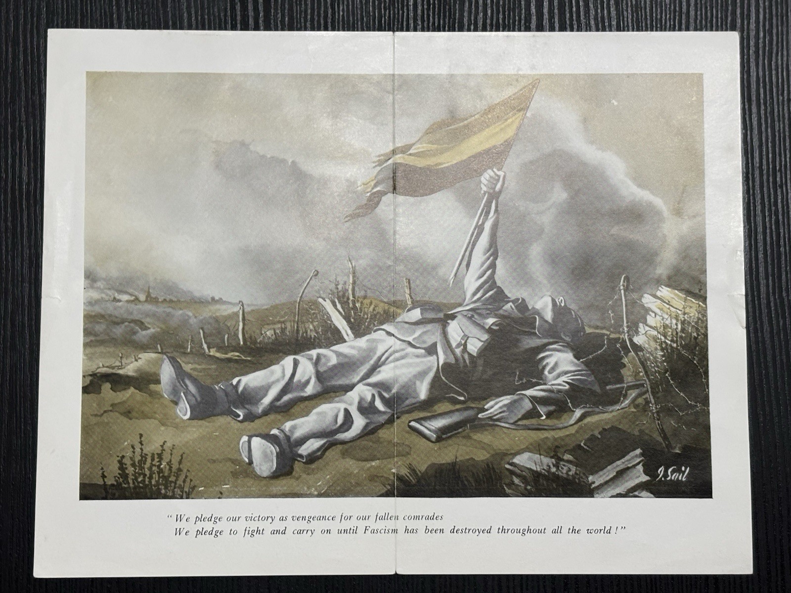 1939 International Brigade British Battalion Spanish Civil War Art Pamphlet