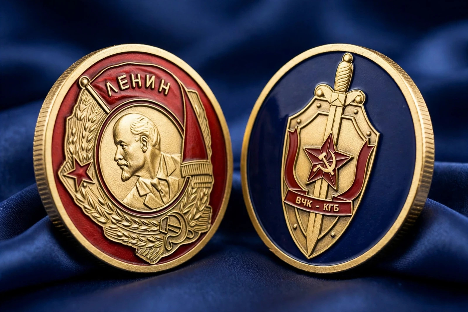 CIA Issued Soviet VChK-KGB Order of Lenin Comm. Challenge Coin - USSR Cold War