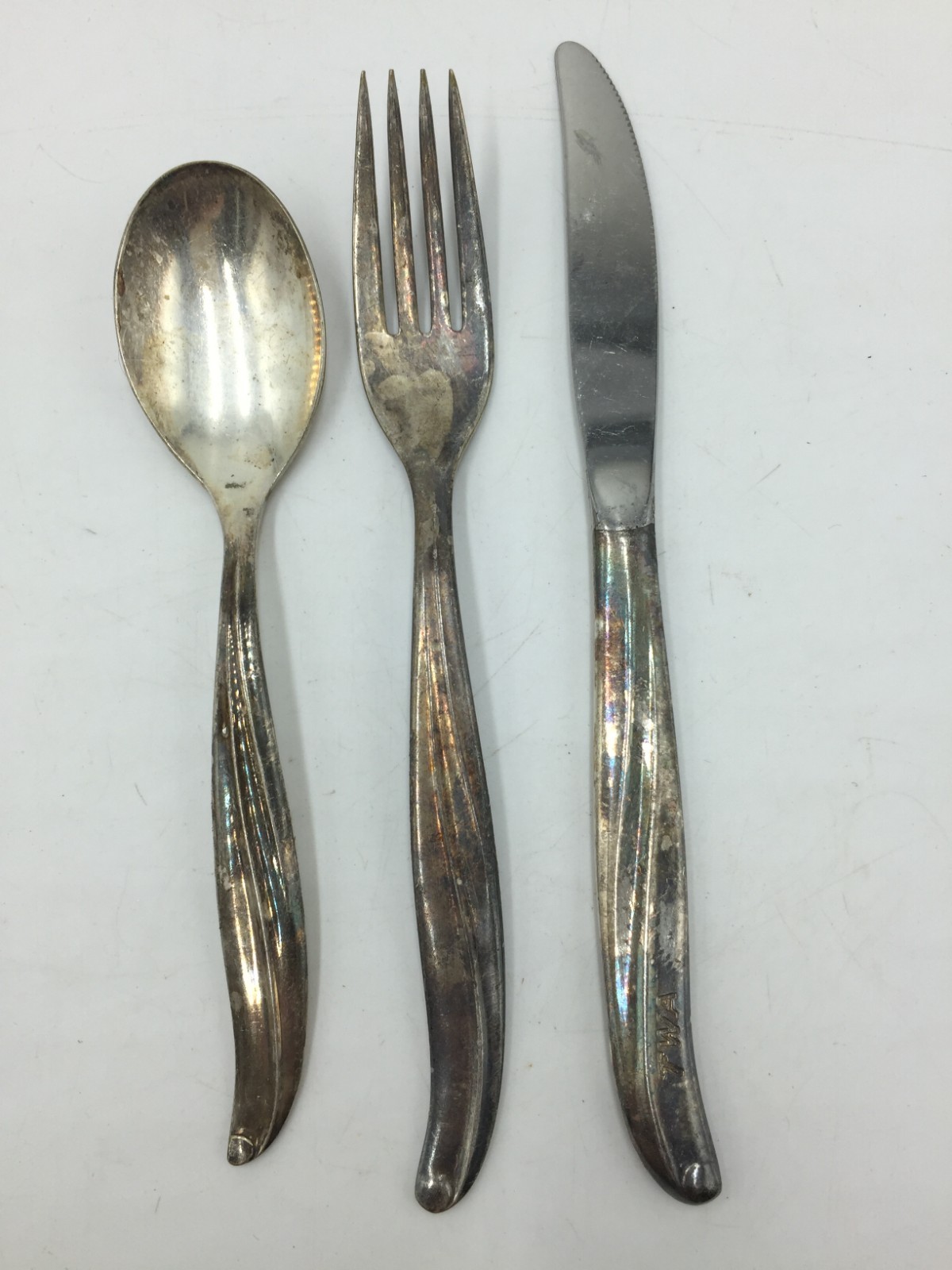 Vintage TWA Airlines International Silver First Class 3 pc Fork,Spoon,Knife Set