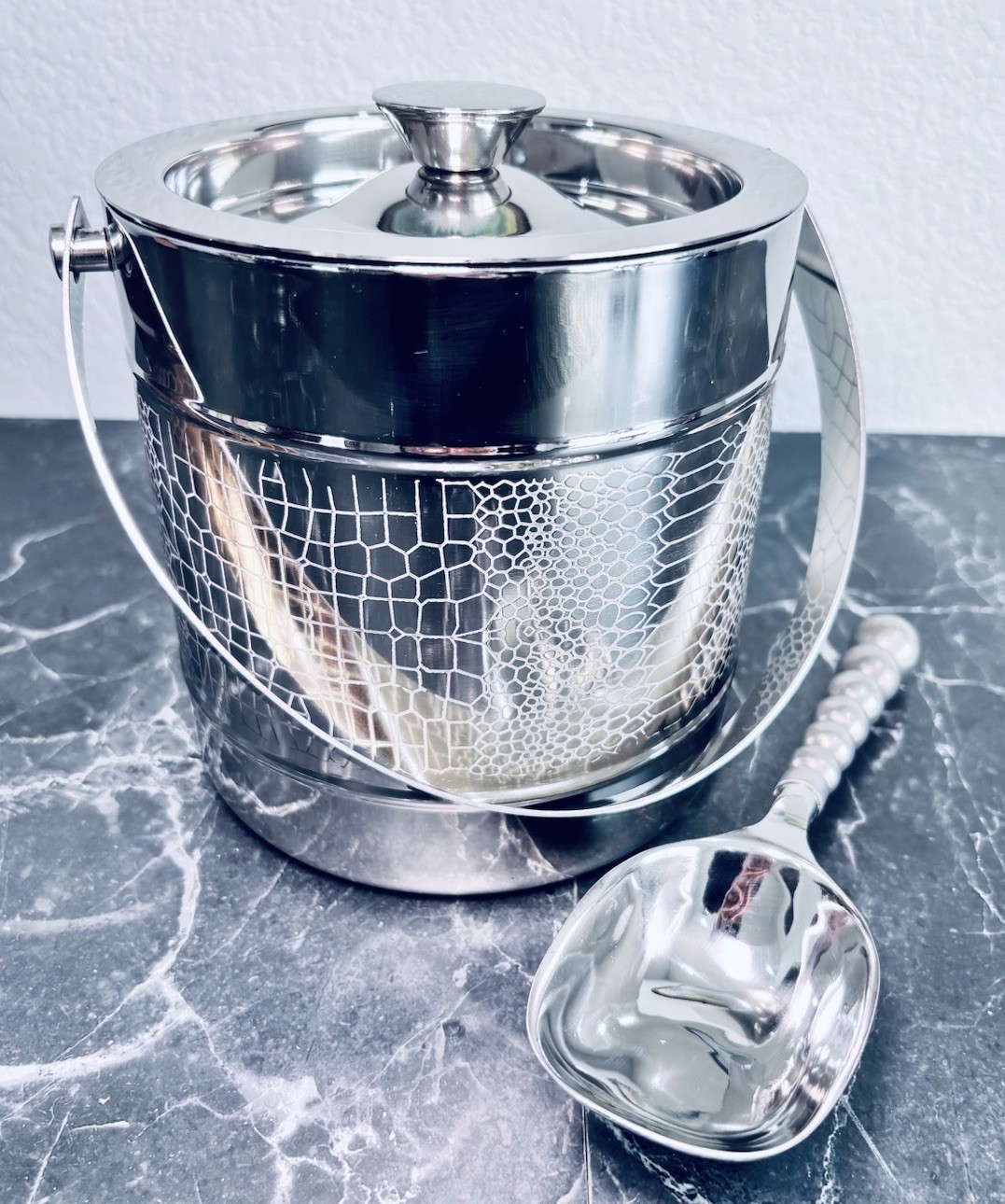 Godinger Silver Art Crocodile-Embossed Ice Bucket