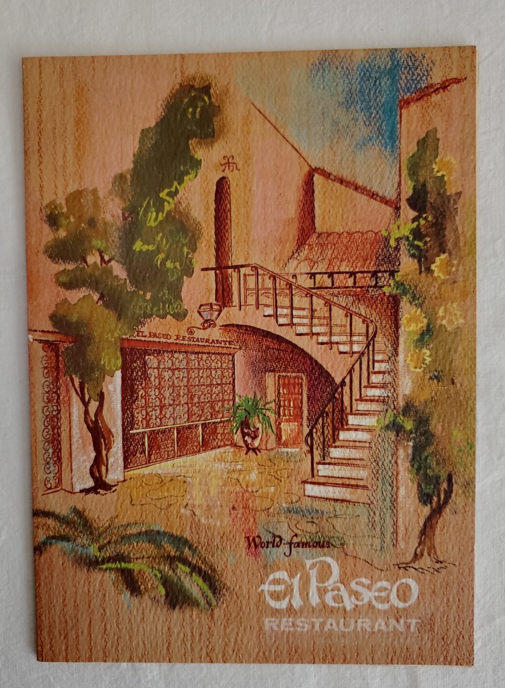 Vintage El Paseo Santa Barbara Calif. Restaurant Menu/Postcard 1965 