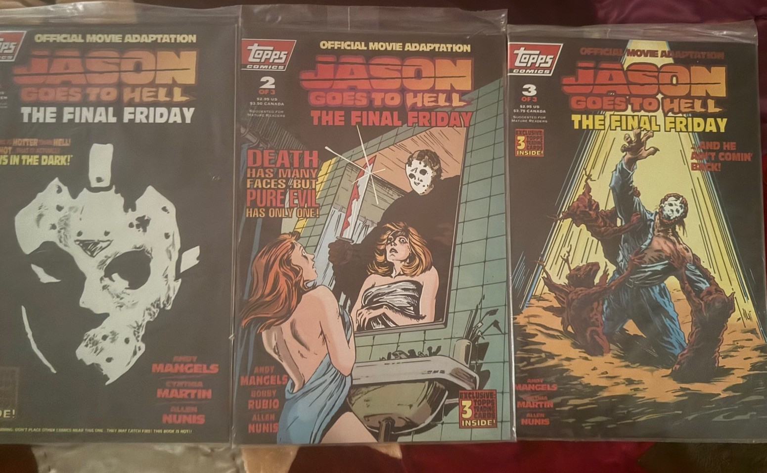 Jason Goes to Hell The Final Friday 13th 1993 Topps Comics Polybagged 1-3 Set