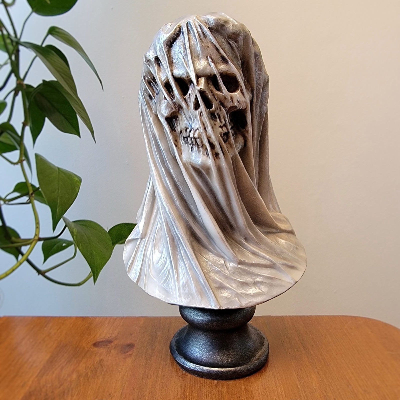 Veiled Skull Bust, Gothic Decor